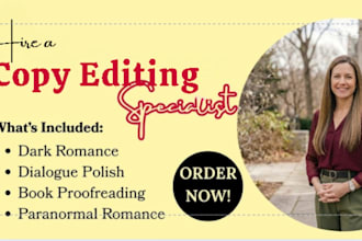 copyedit and do final proofread for romance, fantasy, ya, horror manuscript
