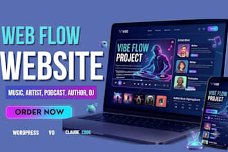 create 3d animated website design music website podcast dj website