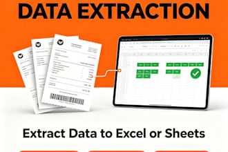 extract data from invoices and receipts to excel or sheets