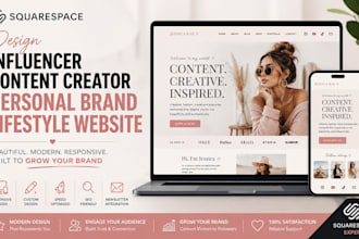 design squarespace influencer content creator personal brand lifestyle website