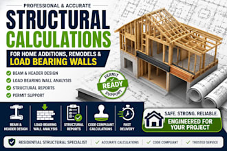 provide structural calculations for home additions and load bearing walls
