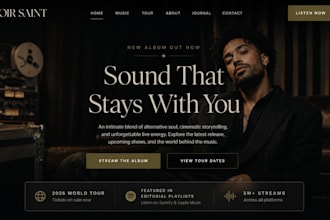design squarespace music artist website dj website with epk and booking