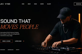 design squarespace dj artist website with epk and booking