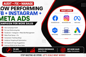 audit optimize and fix facebook instagram meta ads campaign for more sales