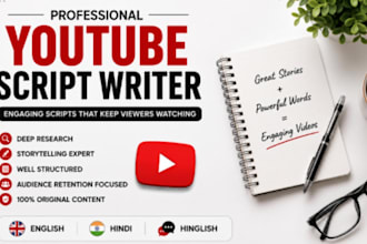 write engaging youtube scripts with deep research