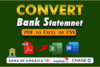 reconcile bank statement PDF to editable format