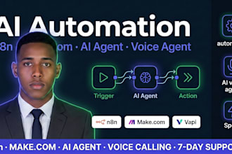 build n8n automation, makecom workflow, ai agent and ai calling agent