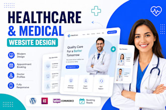 design healthcare website, medical website, clinic website or doctor website