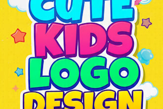 design cute kids youtube channel logo and banner