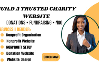 design nonprofit website for church, charity fundraising website donation ngo