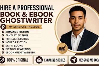 ghostwrite your romance fantasy thriller horror sci fi fiction book ghostwriter