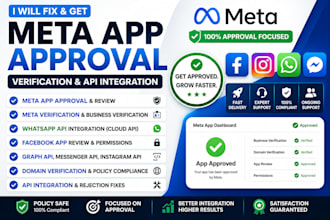 do meta app approval, meta verification, whatsapp API integration