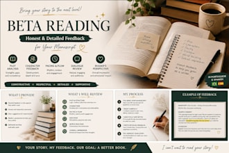 beta read book and provide honest reader feedback