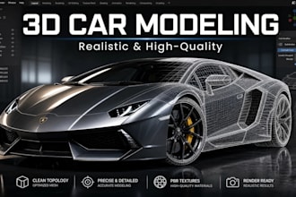 do 3d modeling, 3d car rendering, automotive render in blender