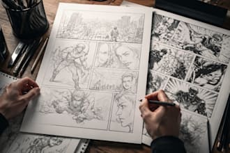 create comic page layouts and sequential art with dynamic storytelling and panel