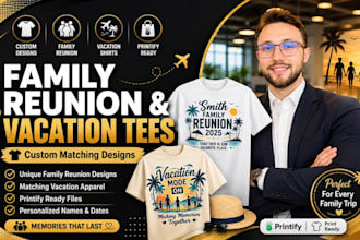 design custom t shirt designs for family reunion and family vacation or birthday