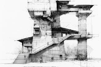 draw a sketch of a house portrait or architectural