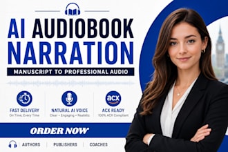 convert fiction nonfiction manuscript to ai voice audiobook text to speech audio