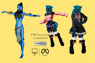 create custom vrchat avatar 3d vrc character commission for pc and quest