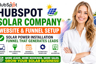 build hubspot solar company website solar power installation funnel setup