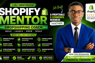 be your shopify dropshippping mentor dropshipping coach ecommerce consultant