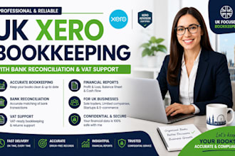 do UK xero bookkeeping with bank reconciliation and vat support