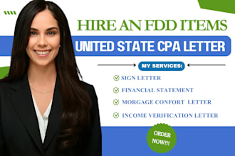 prepare US CPA letter CPA audit fdd financial statement notary letter