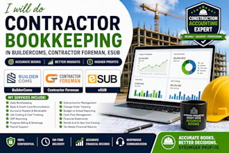 do contractor bookkeeping in buildercoms, contractor foreman, esub