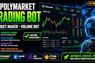 build polymarket trading bot, market maker bot, volume bot, kalshi bot