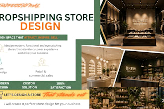 design shopify store, amazon shop, ecommerce website and dropshipping store