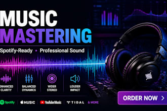 music mastering for bedroom producers spotify, apple music ready and build a web