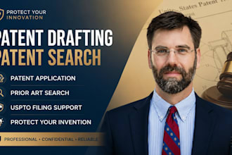 draft patent application, patent search and uspto filing support