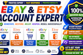 ebay reinstatement, etsy suspension, ebay listing, ebay invoice, etsy reopen