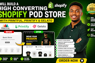 build shopify dropshipping store print on demand printful printfy gelato SEO