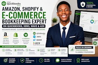 do amazon, shopify ecommerce bookkeeping in quickbooks, xero, wave and a2
