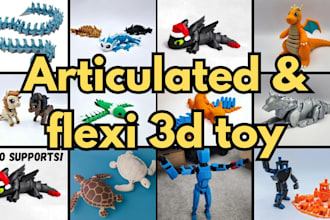design 3d flexi animal toy articulated 3d models fidget clicker stl for printing
