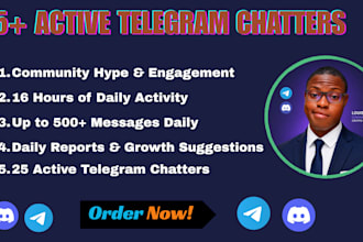 be your telegram admin with 25 active chatters for crypto projects