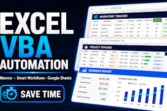 build excel spreadsheets, google spreadsheet, expense tracker and excel vba