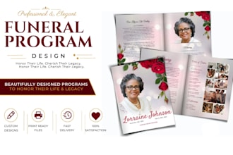 funeral program, obituary program, memorial program,funeral flyer