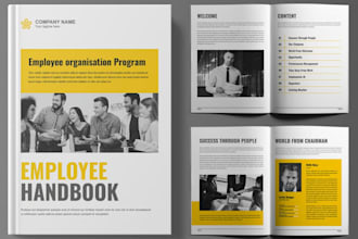 do editable employee handbook, onboarding guide, company manual, workbook PDF
