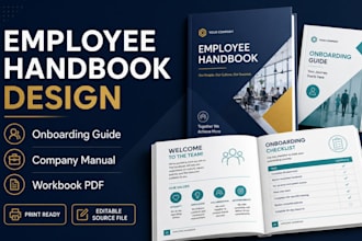 do editable employee handbook, onboarding guide, company manual, workbook PDF
