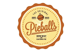 make really fun hip logo for a new way of eating pie balls