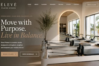build squarespace pilates studio website yoga studio website class booking