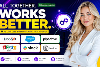 integrate hubspot, salesforce, pipedrive, zoho CRM, slack, and notion