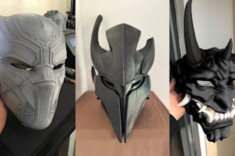 create 3d print and paint custom mask 3d helmet cosplay mask halloween sti