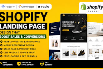 design a high converting shopify landing page using pagefly