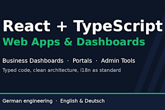 build a modern react typescript web app or business dashboard