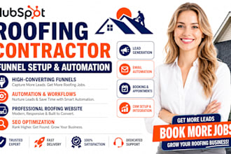 build hubspot roofing contractor funnel setup and automation roofing website SEO