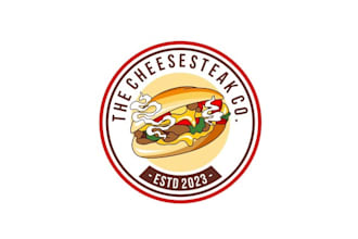 design cheese steak restaurant concept logo