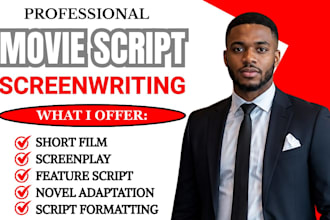 write tv script, screenplay, feature film script, edit movie script, tv series